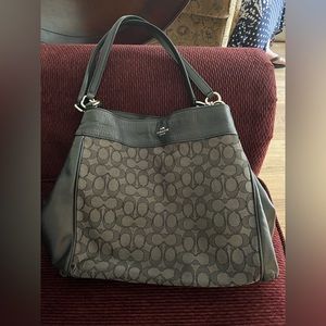 Coach monogram and black leather